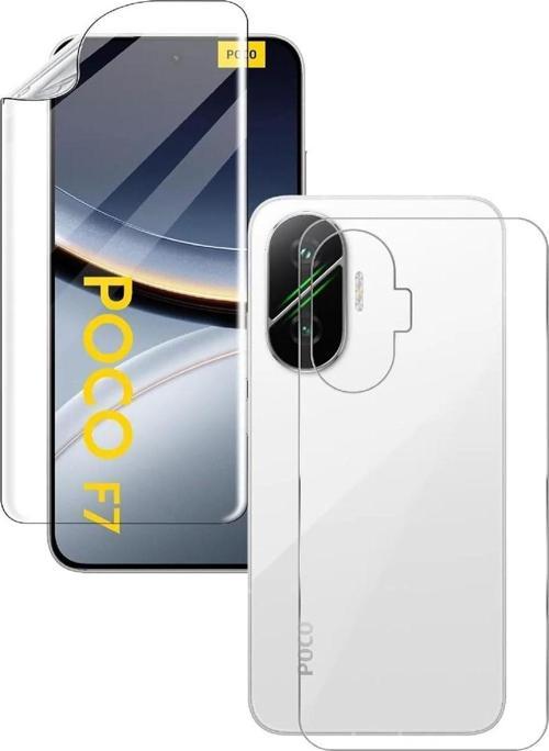 Xiaomi Poco F7 Uyumlu Ön+Arka Body Şeffaf Ultra koruyucu Nano Jelatin