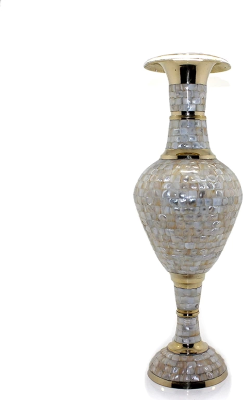 Pirinç Sedefli Vazo 35 Cm Ksk128