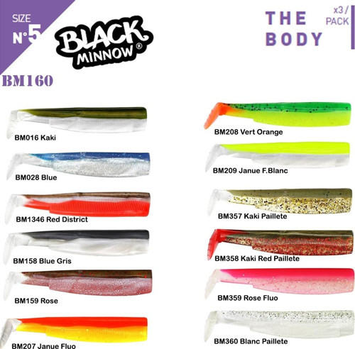 Black Minnow BM160/5 3X Gövde Silikon Yem BM360 Blanc Paillete
