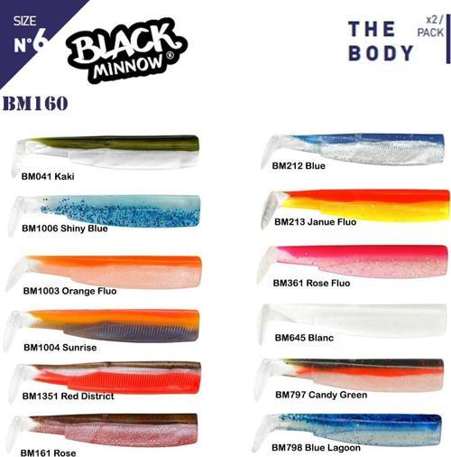 Black Minnow BM200/6 2X Gövde Silikon Yem BM213 Janue Fluo