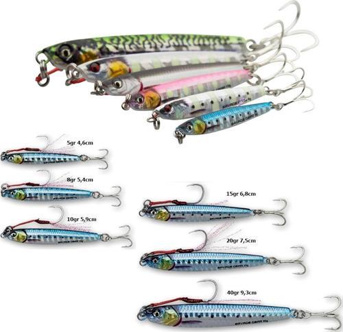 3D Jig Minnow 6,8cm 15gr Jig Yem Zebra Glow