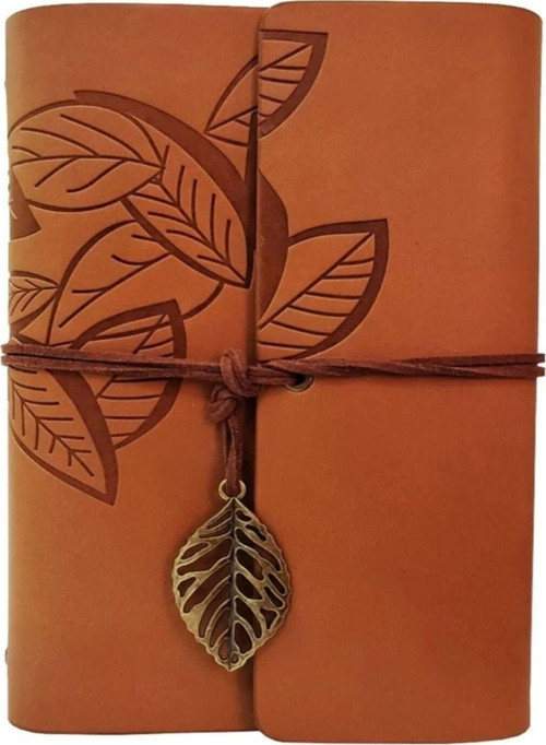 Deri Yaprak Desenli Defter