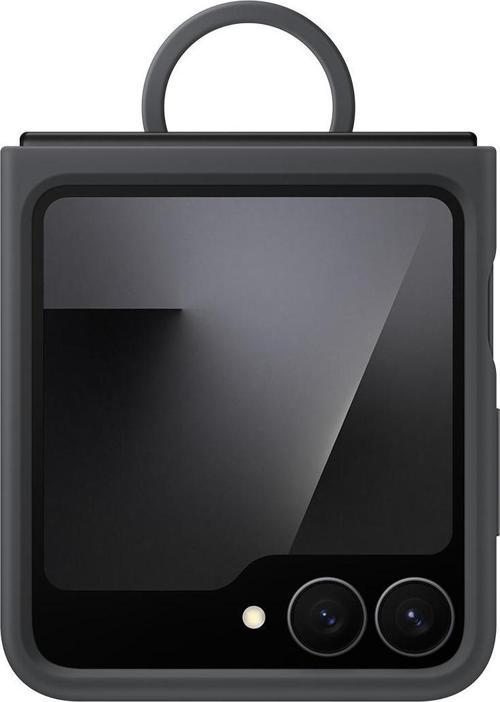 Galaxy Z Flip FE Yüzüklü Silikon Kılıf - Siyah