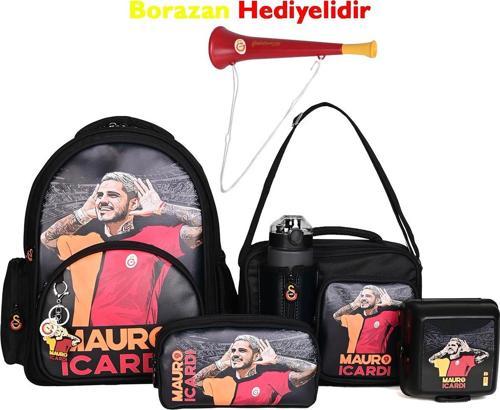 Mauro Icardi Galatasaray Lisanslı 5'li Okul Seti (Sırt Çantası + Beslenme Çantası + Kalemlik + Matara + Yemek Kabı) – Borazan Hediyeli