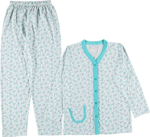 Soft Bloom Tasarım Pamuklu Boydan Düğmeli Kadın Pijama Takımı Nefes Alan Kumaş Yazlık M/2XL