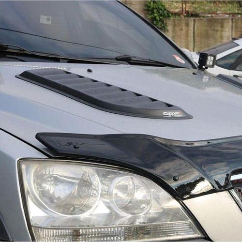 Universal Ön Izgara Kaput Üstü Giydirme Abs Mat Siyah 2 Parça Tüm Araçlara Uyumlu