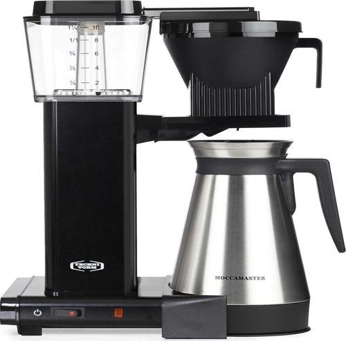Filtre Kahve Makinesi, Paslanmaz Çelik Termoslu, 1.25 L Kapasite, Siyah, 1450W