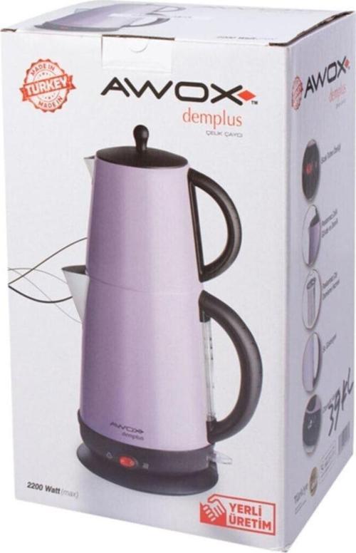 Demplus Violet Renk Elektrikli Çelik Çay Makinesi
