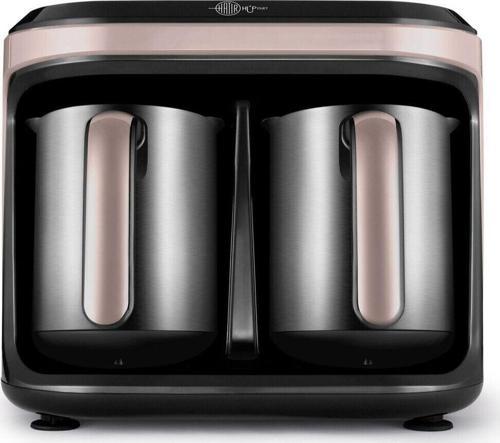 Aroma Hatır Hüp Düet Çelik Cezveli İkili Türk Kahve Makinesi Rosegold 1400W