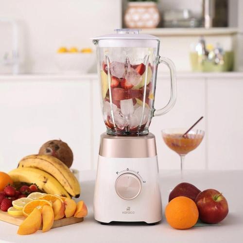 Paslanmaz Çelik Bıçaklar ile Buz Kırıcı 1,5 Lt Cam Sürahili Smoothie Blender Krem