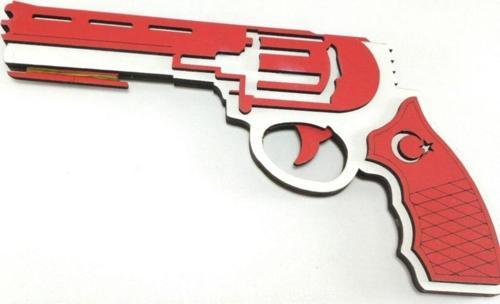 Ahşap Lastik Atan Oyuncak Tabanca Toplu