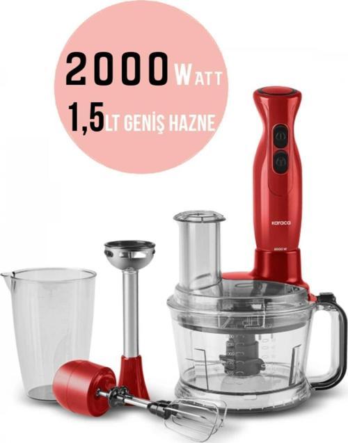 PRO-2000W Turbo Doğrayıcı, Dilimleme Rondo, Blender - İkili çelik mikser, Buz Kırıcı Mutfak Robotu