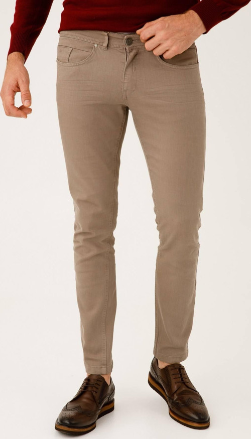 Erkek Toprak Slim Fit / Dar Kalıp Pantolon