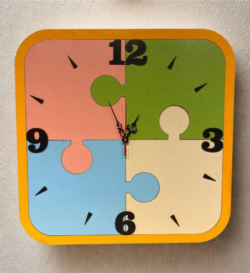 Puzzletime | Renkli Mdf Duvar Saati