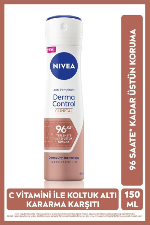 Kadın Sprey Deodorant Derma Control Clinical 150Ml, C Vitamini Ile Koltuk Altı Kararma Karşıtı