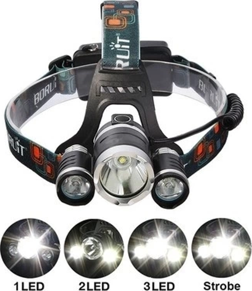 T6 Kafa Feneri 5000 Lumens 3xcree Xm-t6+2r5 Lamba Led Kamp Lambası