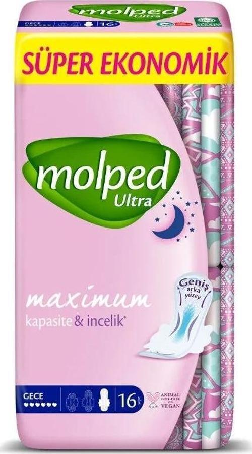 Nessiworld Molped Ultra Hijyen Anatomik Gece Ped Süper Eko 16 Adet