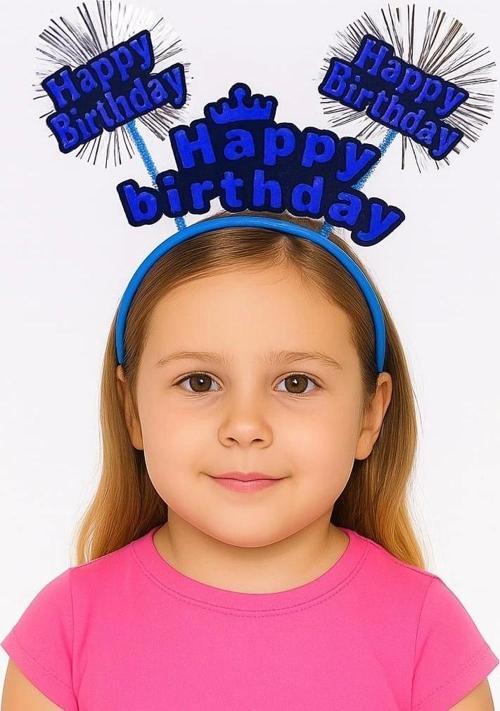 Nessiworld Doğum Günü Kutlaması İçin Mavi Taç – Işıltılı Yazılı Parti Tacı