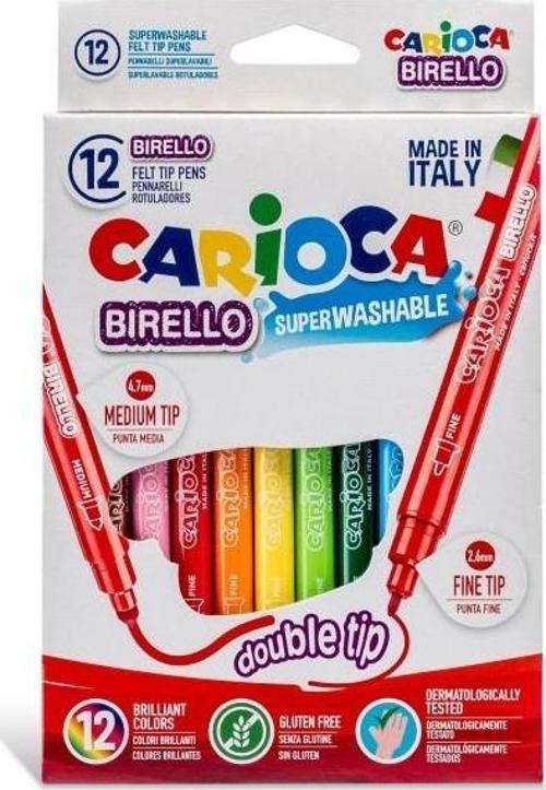 Nessiworld Carioca Birello Süper Yıkanabilir Çift Taraflı Keçeli Boya Kalemi 12'Li