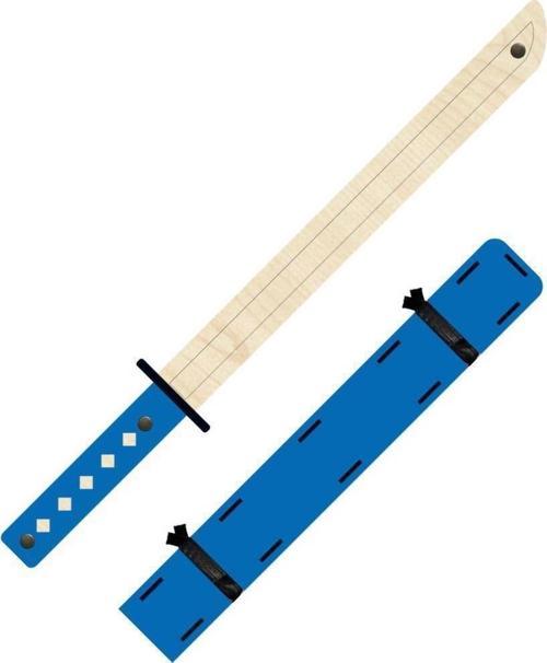 Ahşap Japon Samuray-ninja Katana Kılıcı, Mavi