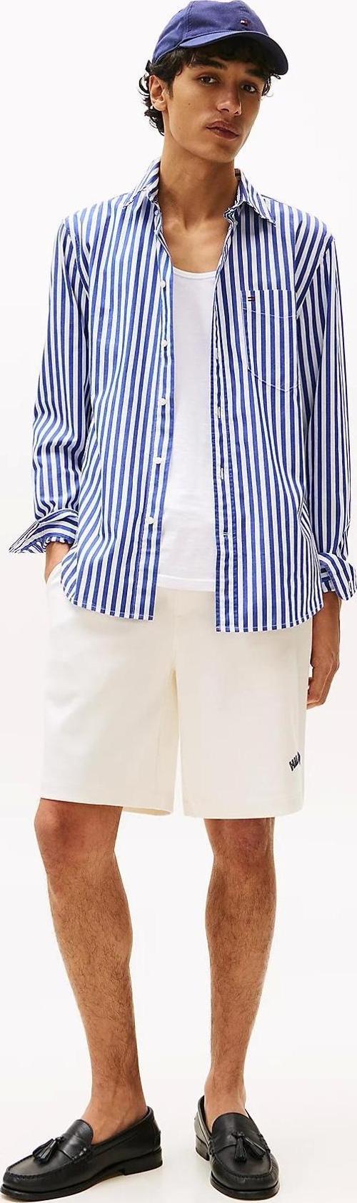 Erkek Flex Poplin Bold Mavi Gömlek MW0MW394510A4