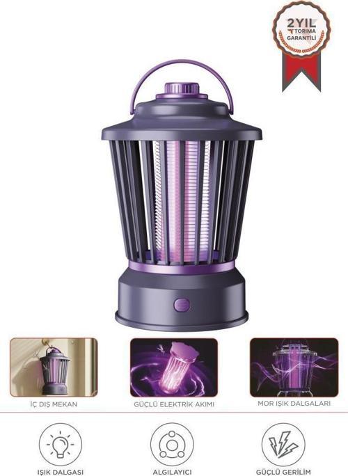 SSK-12 Siyah Şarjlı Uv Işıklı Elektrikli Sivrisinek Öldürücü Lamba Sinek Kovucu Sineksavar