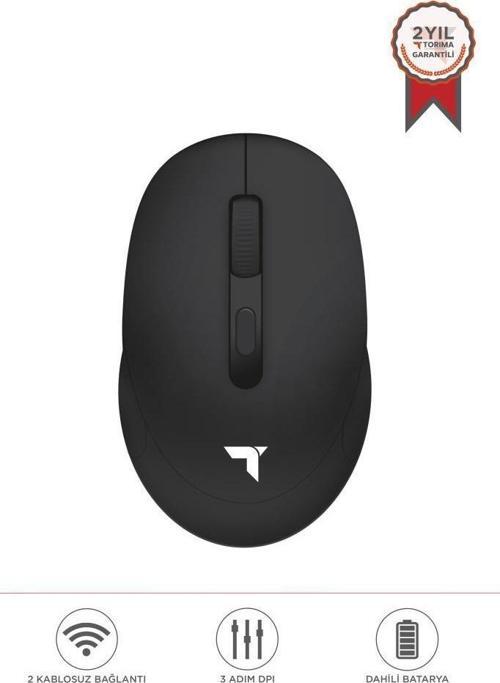 TM-17 Siyah Çift Modlu Sessiz Kablosuz Mouse Fare