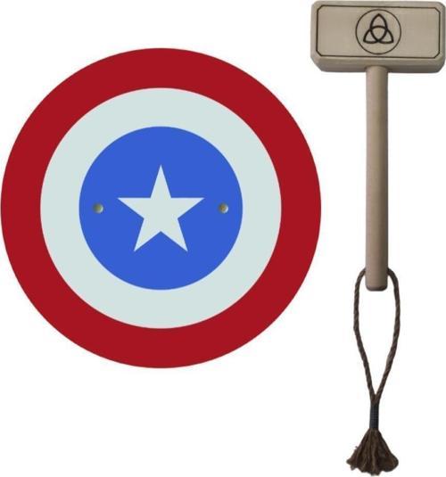 Ahşap Kaptan Amerika Kalkanı Ve Ahşap Tor (thor) Çekici