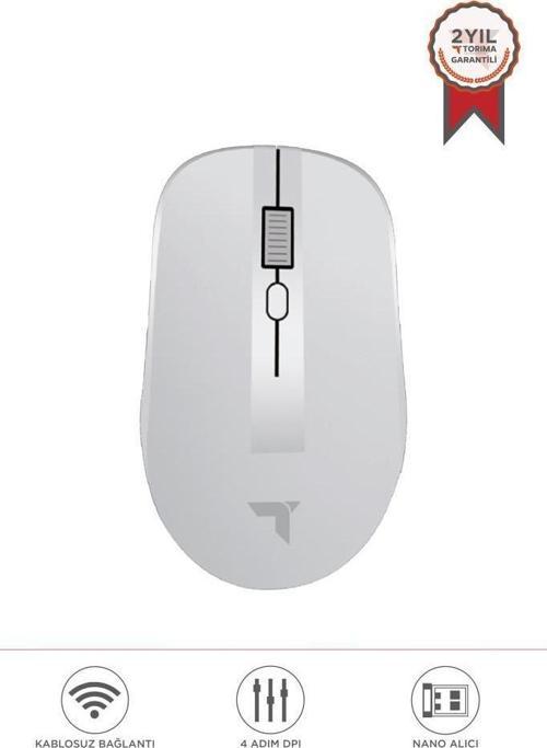TM-18 Beyaz Çift Modlu Sessiz Kablosuz Mouse Fare