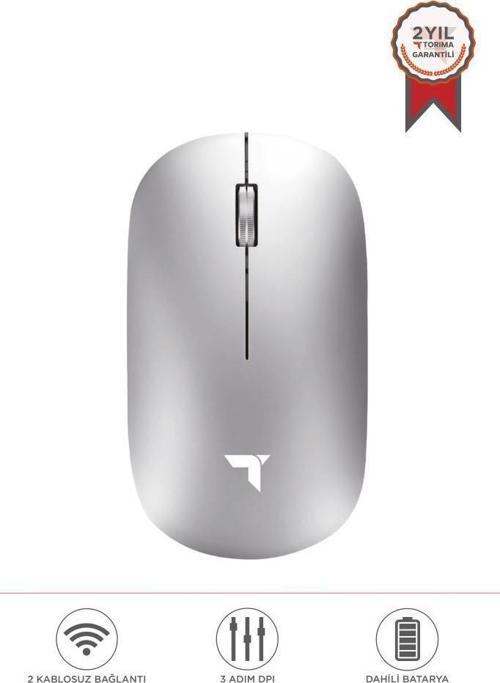 TM-19 Gümüş Çift Modlu Sessiz Kablosuz Mouse Fare