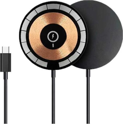 S23 Fe Uyumlu Magsafe Şarj Aleti Kablosuz Manyetik Type C 15W Siyah