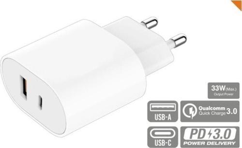 33W Çok Çıkışlı Hızlı Şarj Adaptörü Type-C & Usb-A