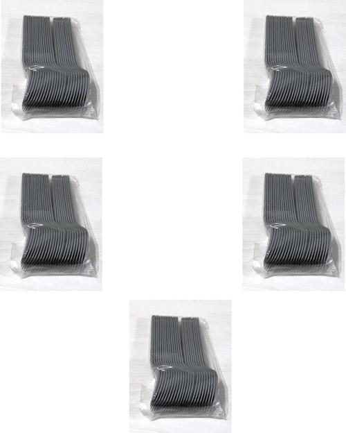Plastik Gri Renkli Lüx Parti Doğum Günü Çatal - 18 Cm. - 25 Adetlik 5 Paket