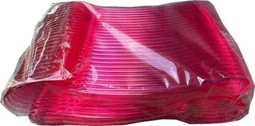Plastik Şeffaf Pembe Sup Kaşık - Tatlı Dondurma Kaşığı - 12.5 Cm. - 50 Adetlik Paket