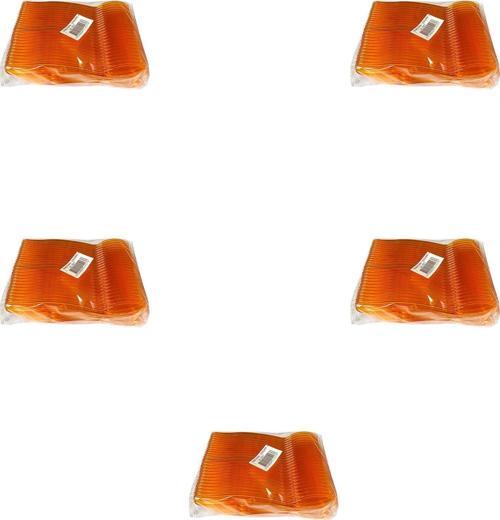 Plastik Şeffaf Turuncu Sup Kaşık - Tatlı Dondurma Kaşığı - 12.5 Cm. - 50 Adetlik 5 Paket
