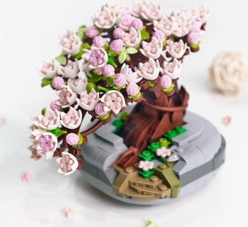 Block Oyuncak Ebdi Çiçek Pembe Sakura Kirz Ağcı 426 Parça Oyuncak Yapım Seti Lz-1661