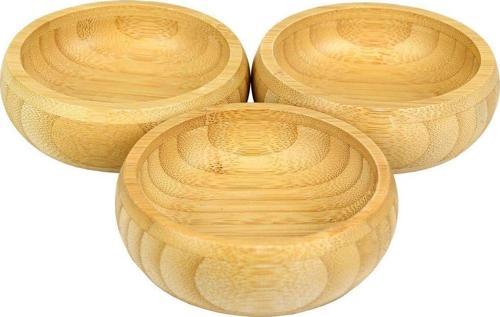Bambu Yuvarlak 3'Lü Çerezlik Kase 9 Cm