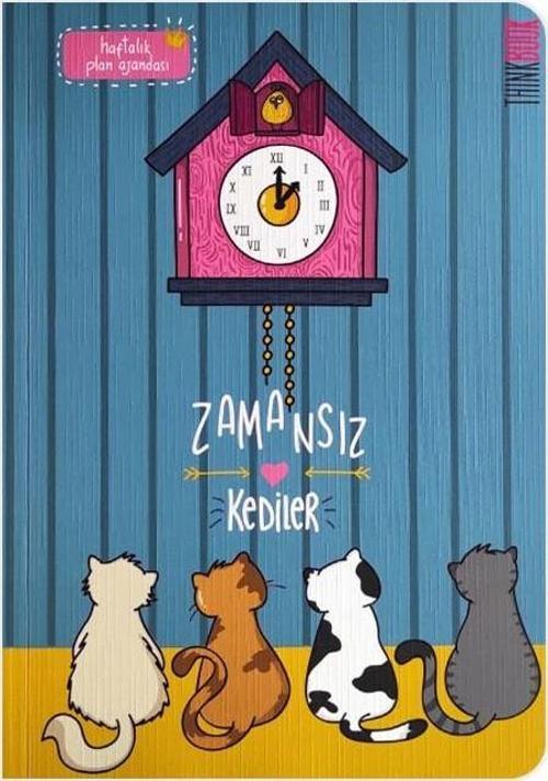 Zamansız Kedi Ajanda Guguklu Saat Zamansız 15X21,5Cm 256 Sayfa
