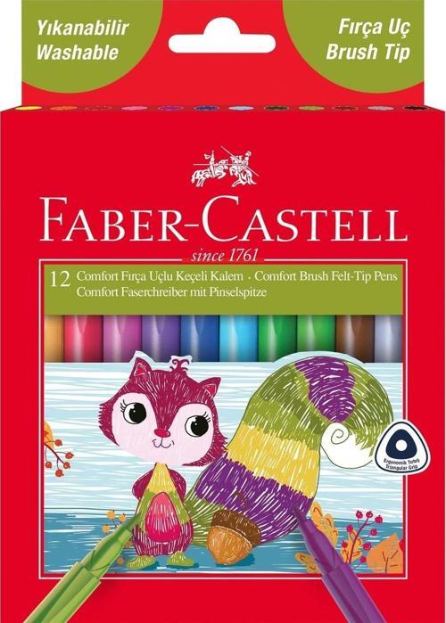 Faber-Castell Keçeli Kalem Fırça Uçlu Comfort 12 Renk 5068 155242