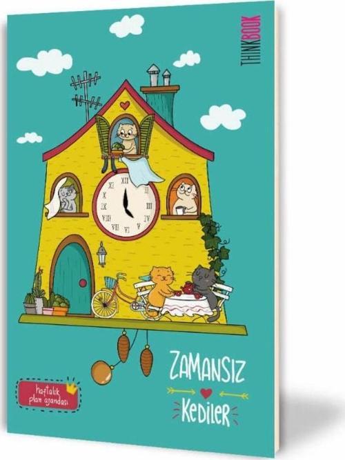 Zamansız Kedi Ajanda Saatli Köşk Zamansız 15X21,5Cm 256 Sayfa
