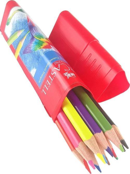 Faber-Castell Kuru Boya Kalemi Tam Boy Üçgen Plastik Tüp 12 Renk 5171 113313