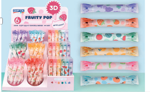 Fosforlu Kalem Fruity Pop Kokulu 6 Renk Std F1479 (144 Lü Paket)