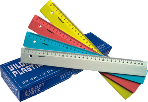 Beş Yıldızlar Standart Cetvel Plastik Renkli 30 Cm 070 (24 Lü Paket)