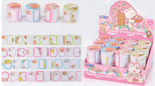 Sticker Candy Rulo Etiket 4,5Cmx2Mt 4 Tasarım Mix K8909