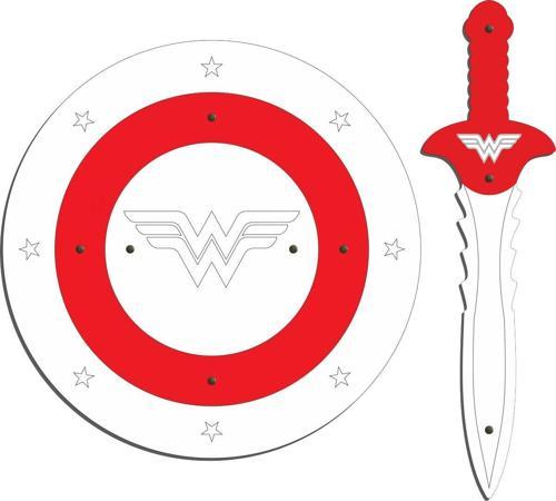Ahşap Oyuncak Seti 2’li, Wonder Woman Figürlü Kalkan Ve Kılıç