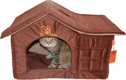 İç Mekan Kedi ve Köpek Çatılı Ev BORDO-Kahverengi 56-36-45cm