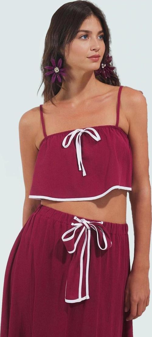 Pamuklu Dokuma Bluz Etek Takım Yazlık Plaj Şıklığı Şık Görünüm Modern Stil Dayanıklı Malzeme