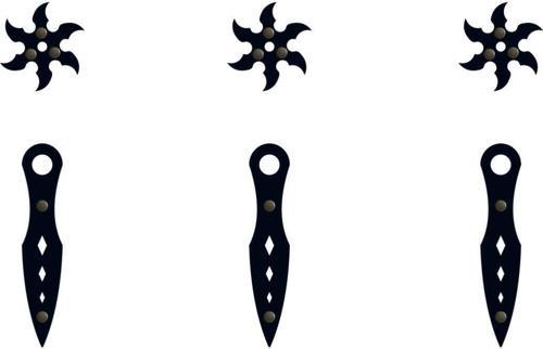 Ahşap Samuray Naruto Seti, 3 Ad. Ninja Yıldızı Kohga 3 Ad. Fırlatma Bıçağı Kunai