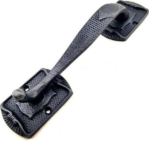 Antika Tarz Dekoratif Pirinç Ayak Tip Büyük Kapı Çekme Kolu - 220x50mm, Oksit