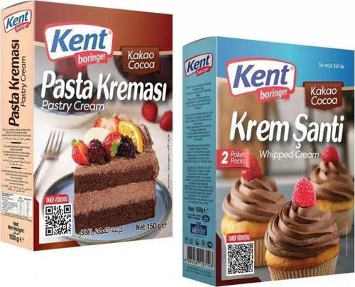 Boringer Pasta Kreması Kakaolu+Kent Boringer Krem Şanti Kakaolu